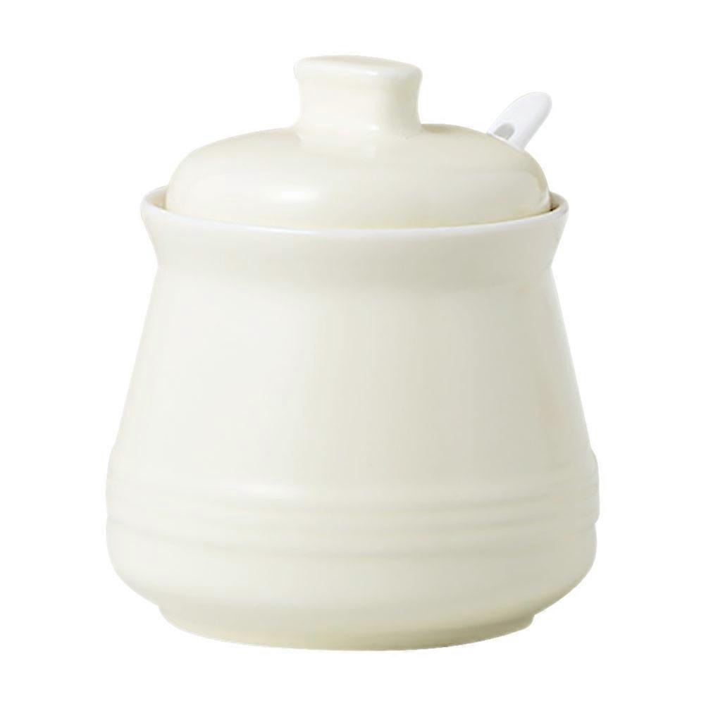 Ceramic Spice Jar Household Salt Jar for Storage 5Sets with Spoon