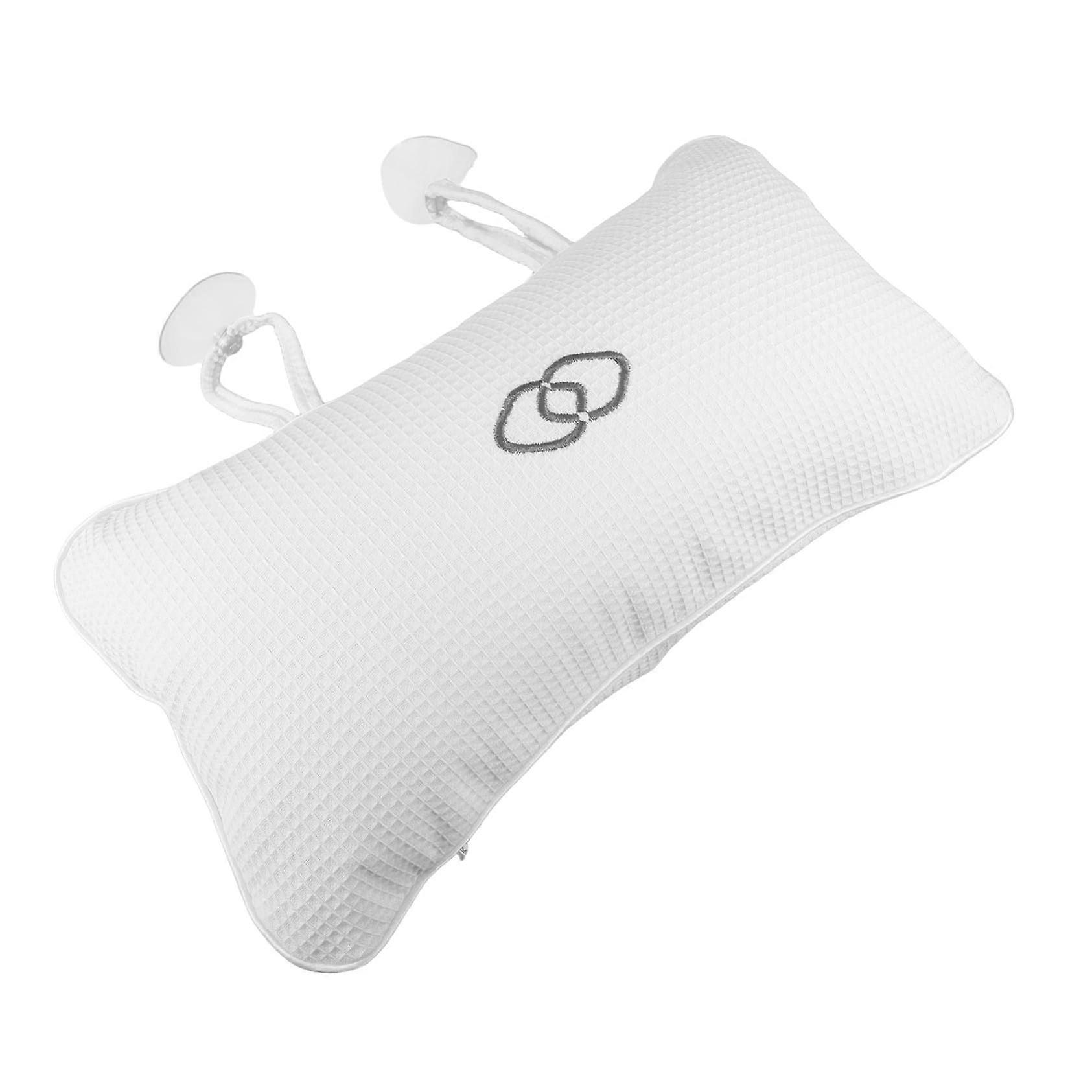 Bath Pillow with Ergonomic Neck Support and Secure Suction Cups, Inflatable Spa Tub Cushion