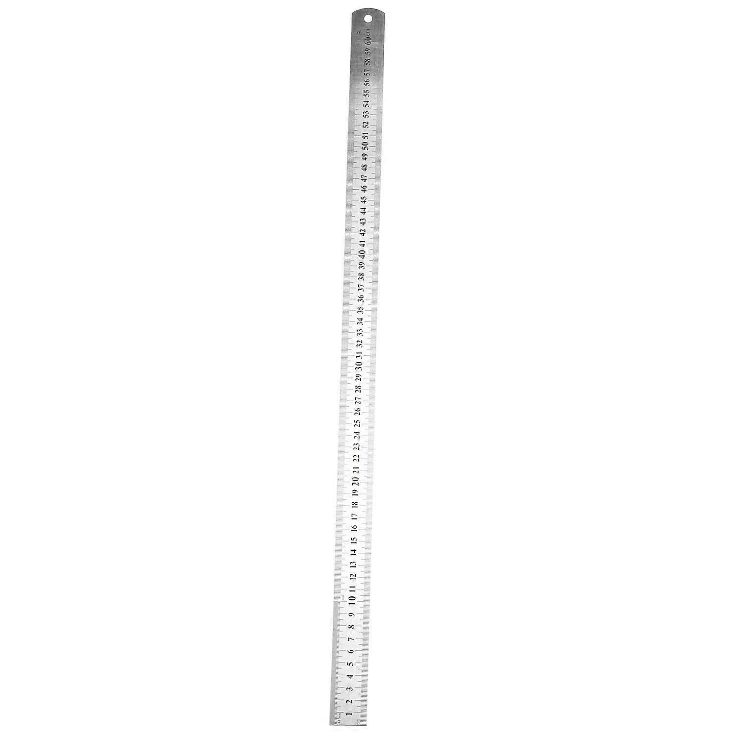 Stainless Steel Double Side Measuring Straight Edge Ruler 60cm/24", Silver
