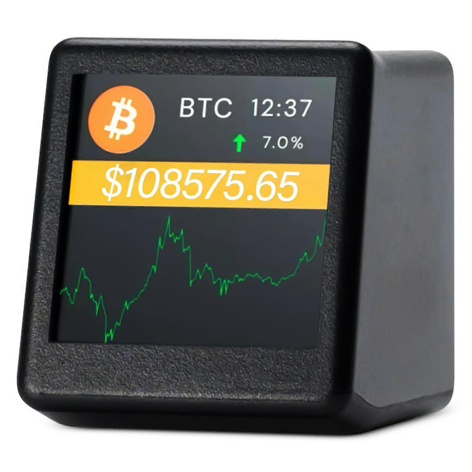 WiFi Cryptocurrency  Ticker with RealTime Updates, 1.54' Compact Bitcoin Display for Desk