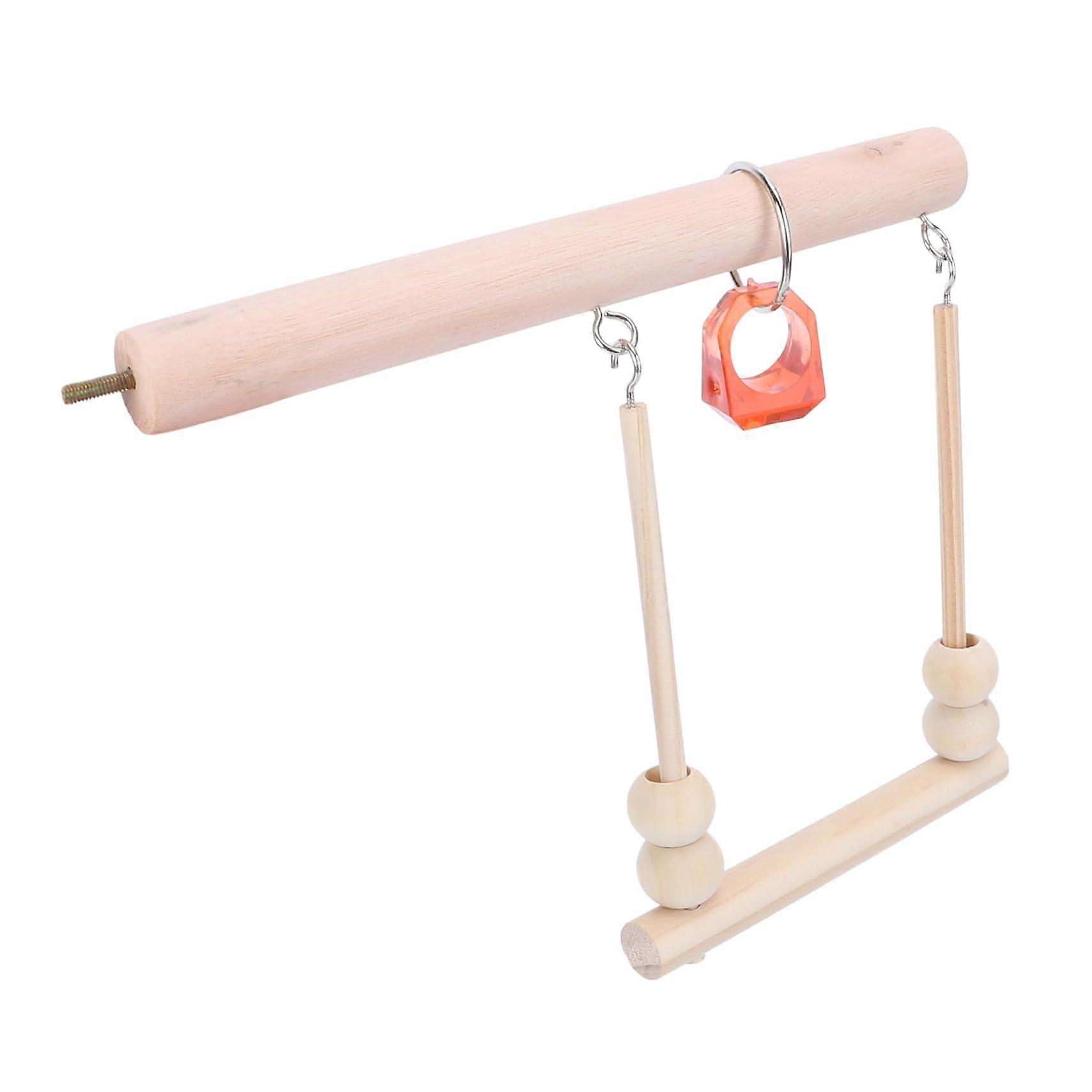 Wooden Parrot Stand Training Platform Durable Bird Perch Chewing Exercise Easy Cage Installation