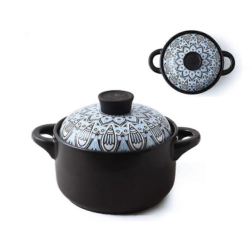 Ceramic Casserole Dish with Lid, Small Clay Cooking Pot,  Temperature Resistant Cookware