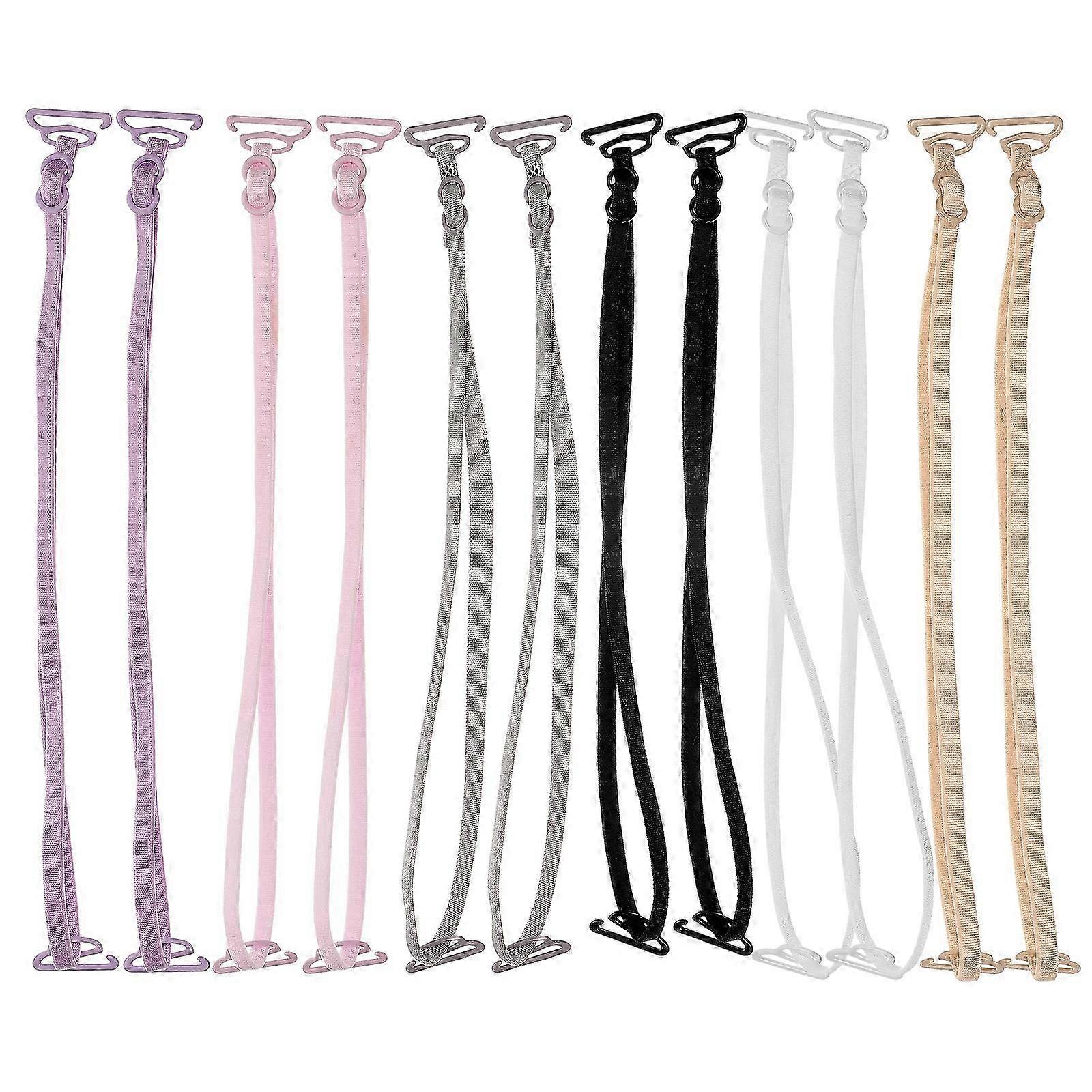 6 Pairs Adjustable Elastic Bra Strap Holders for Replacing Bra Shoulder Straps