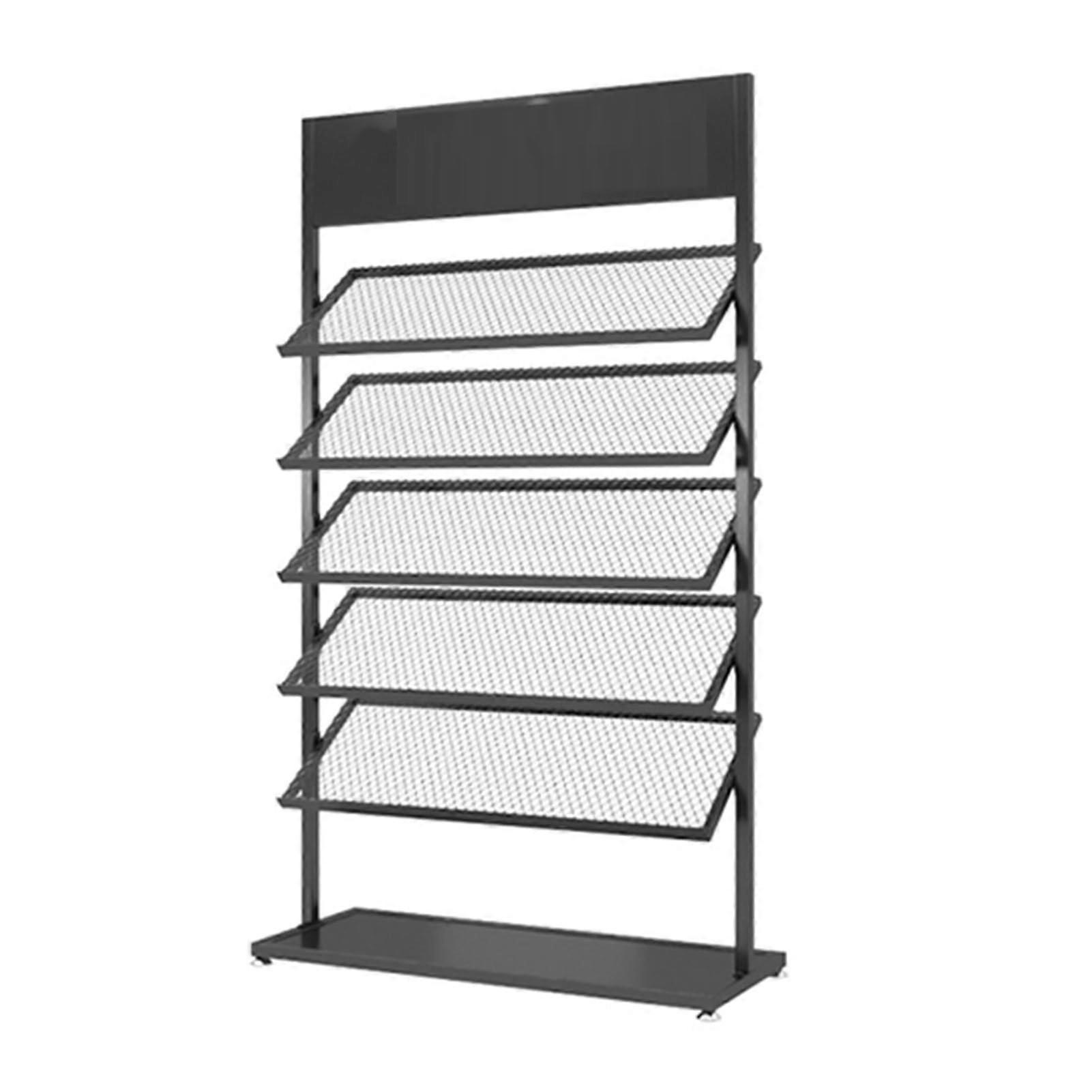 5Layer Metal Tile Display Stand for Showroom, Durable Steel Ceramic Tile Sample Rack, SpaceSaving Vertical Design