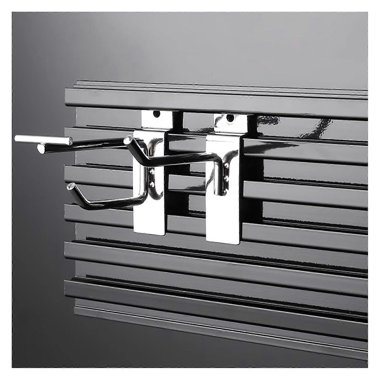 Aluminum Slatwall Panels with 20 Hooks, Modular Wall Mounted Storage Organizer for SpaceSaving Display