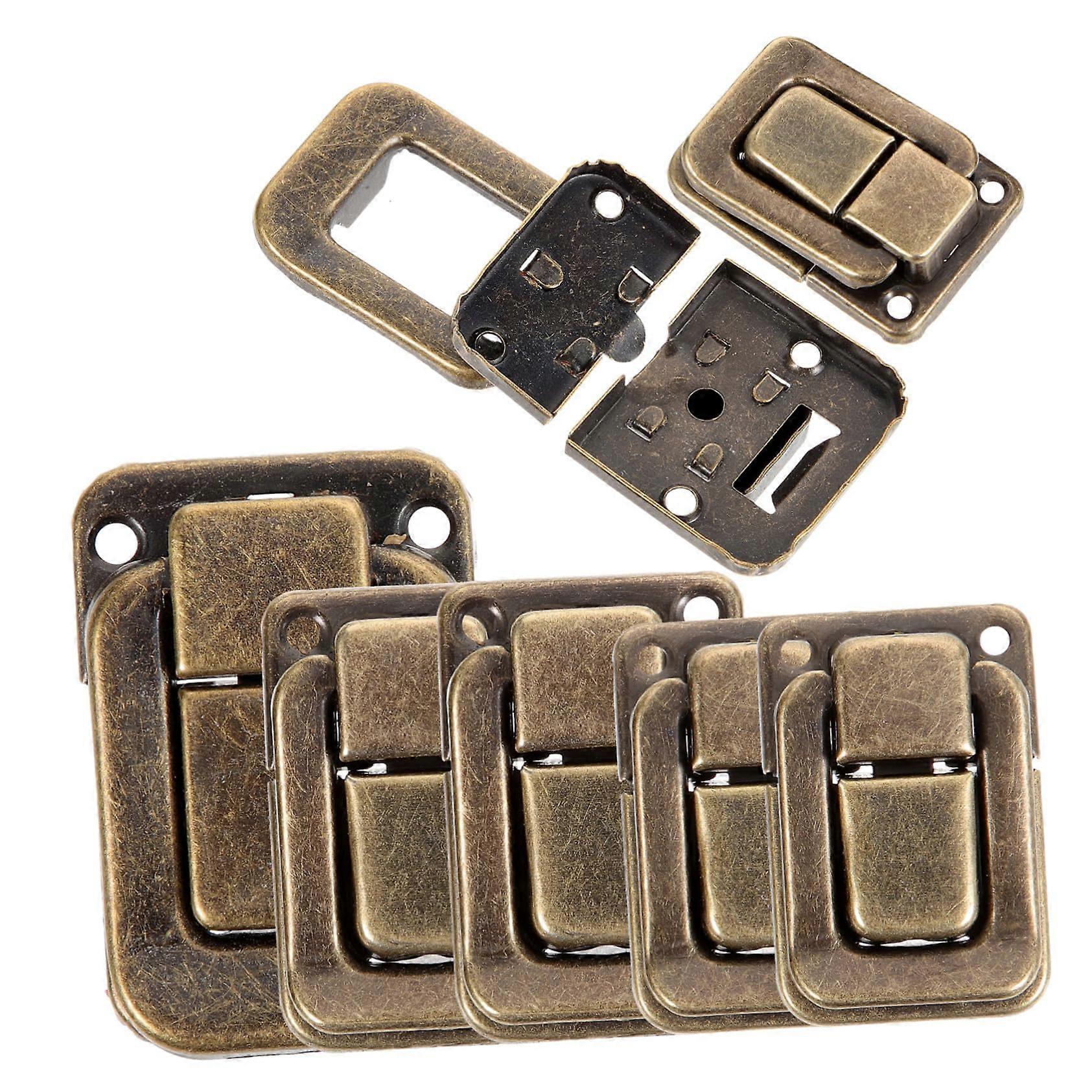 Hasp Latch Lock Set for Suitcase Hinges with Sliding Buckle, Durable Iron, Easy DIY Install