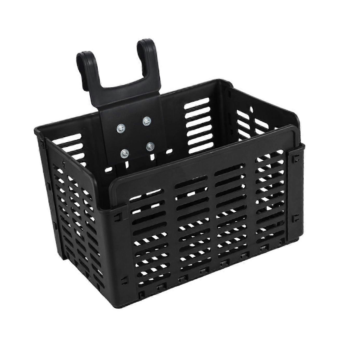 Foldable Plastic Bike Basket Front Frame Mount, Lightweight and Durable, Easy Install for Cycling