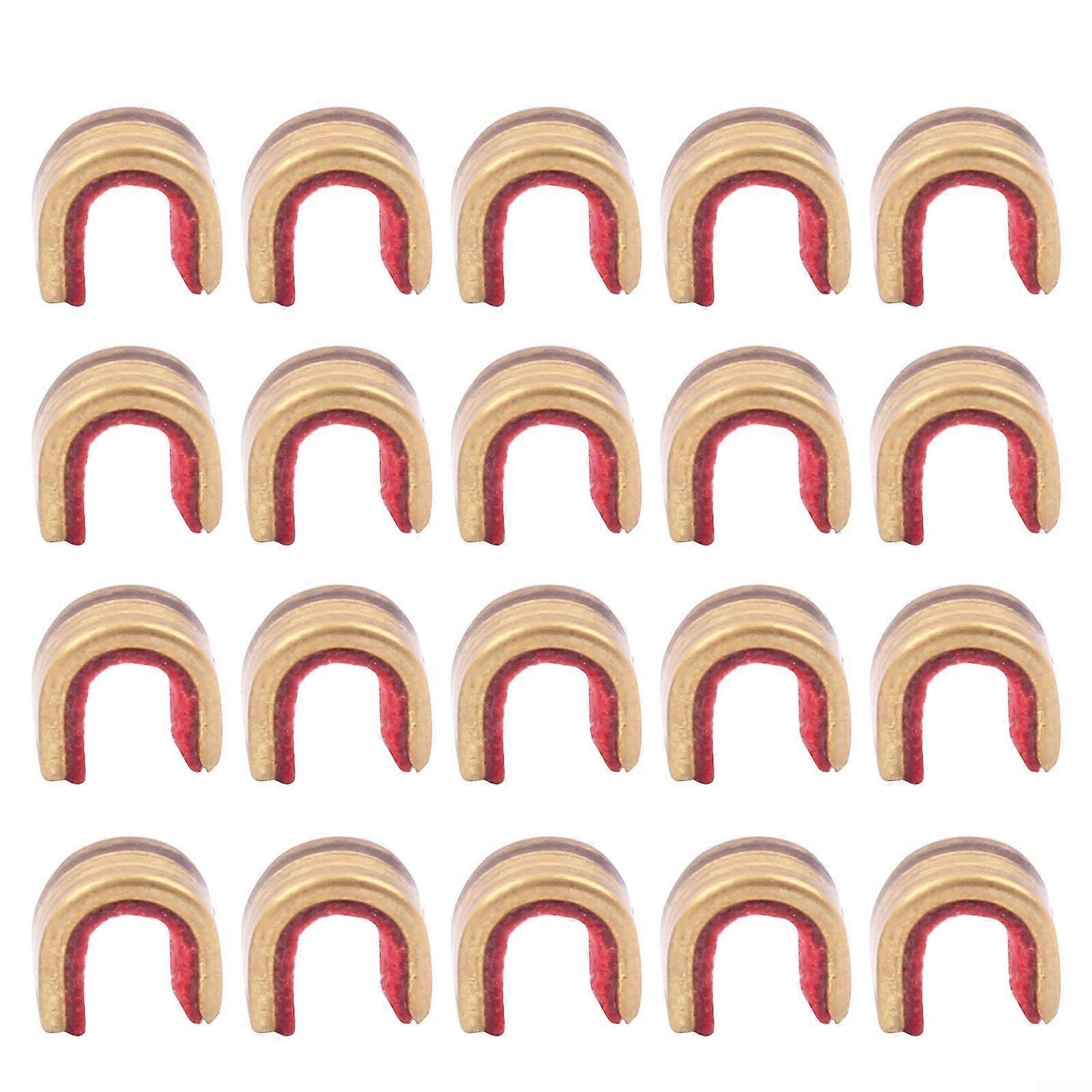 20 Count Brass Archery Nock Points and Bow String Clips, Red Finish for Accurate Shooting