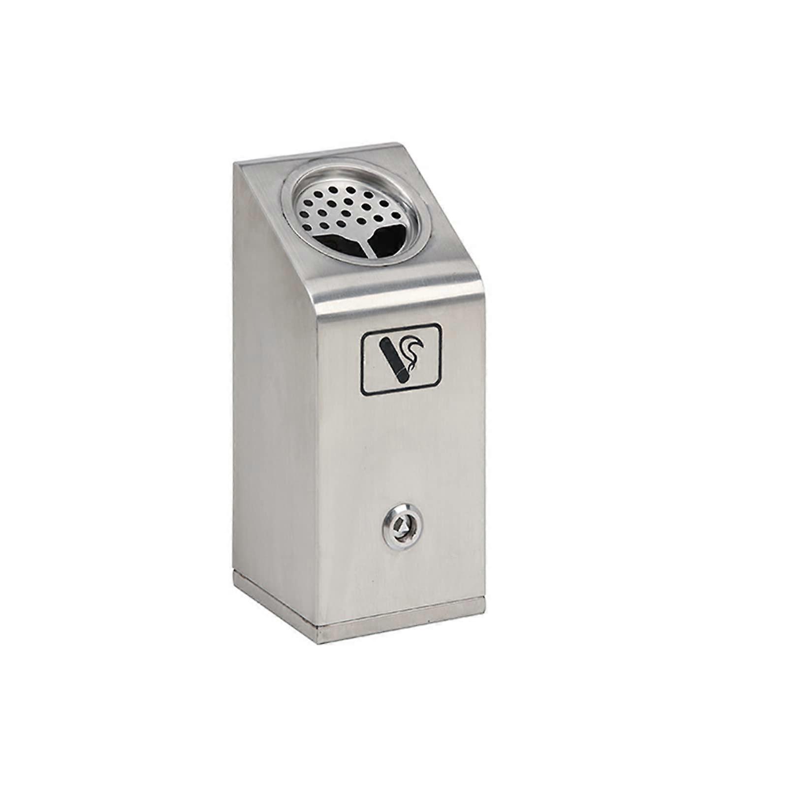 Wall Mounted Outdoor Ashtray Large Capacity Weatherproof Lockable Rustproof Cigarette Bin