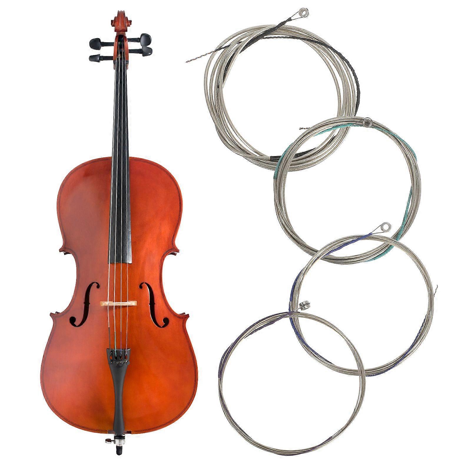 4pcs Professional Cello Strings Cello Accessories Stainless Steel Made Cello String