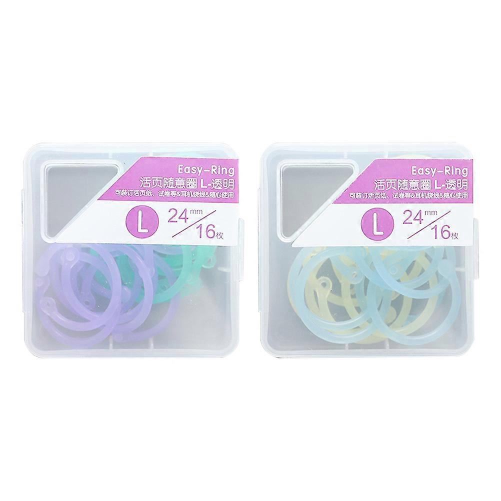 Portable Household Book Rings for Binding 32Pcs Assorted Color Plastic Circles
