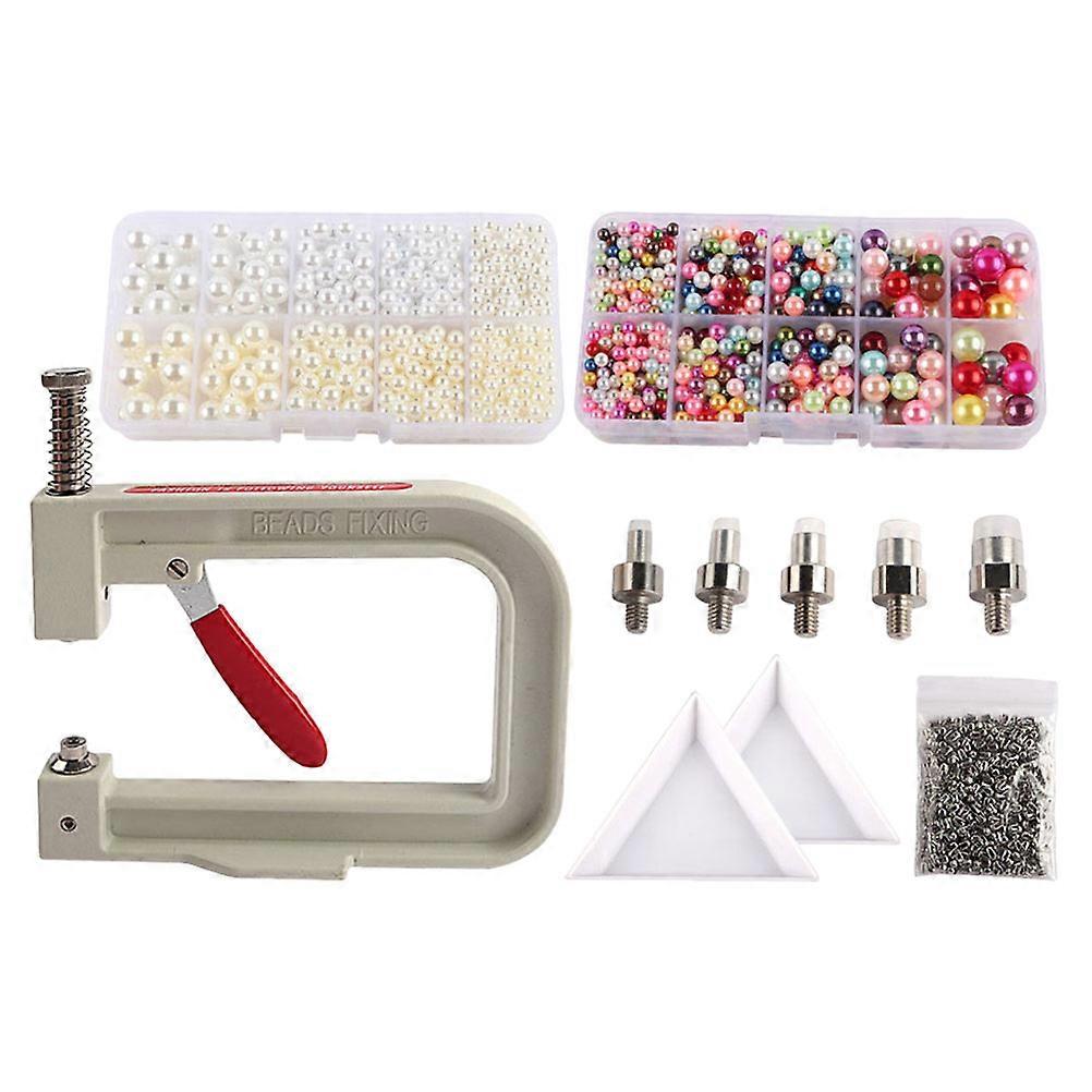 Manual Beading Machine Pearl Setting Machine for DIY Use 1Set Assorted Color