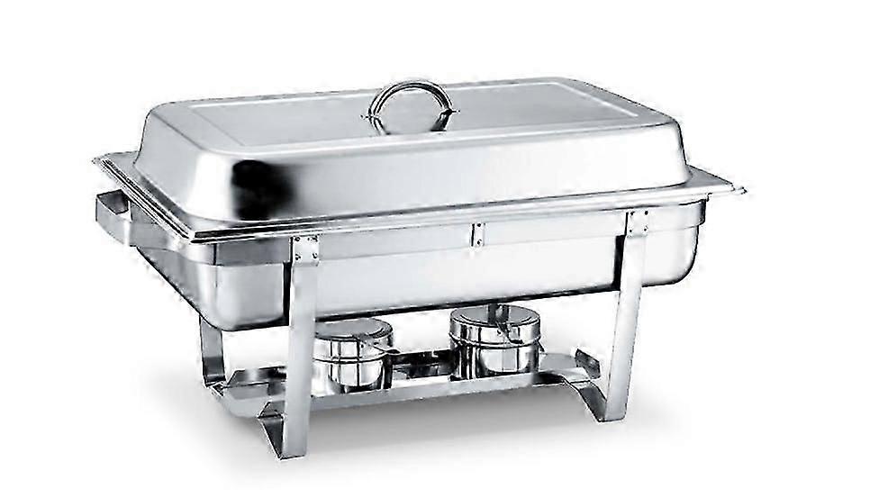 9L stainless steel double plate rectangular rectangular portable lid hot pot buffet plate