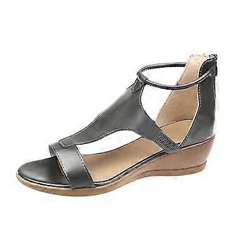 sandali gladiatore keusn da donna comodi sandali con zeppa larghi e cerniera scarpe estive con punta tonda e cerniera posteriore grigio taglia 9