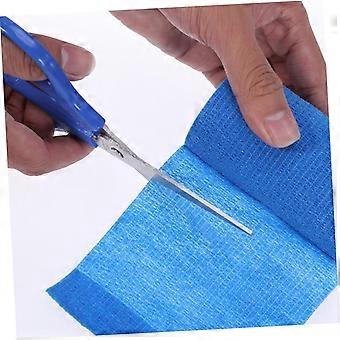 Elastiskt bandage för husdjursvård, icke-vävd, självhäftande, 10 cm x 4,6 m, blått, sportstöd för fotled, knä, armbåge, finger, blått, medium