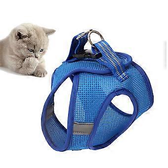 Pet Chest Strap Breathable Vest Type for Cat Use 3Pcs Blue Harness