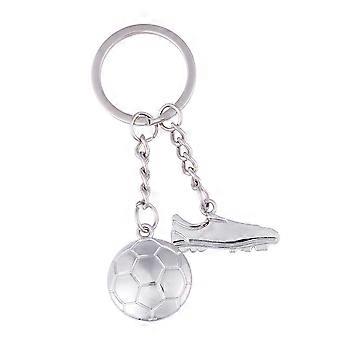 Soccer Player Souvenir Gift Silver Alloy Key Chain 1Pcs for Decoration