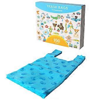 Pet Waste Bag Thickened Storage Bag for Pet Use 100Pcs Sky-Blue