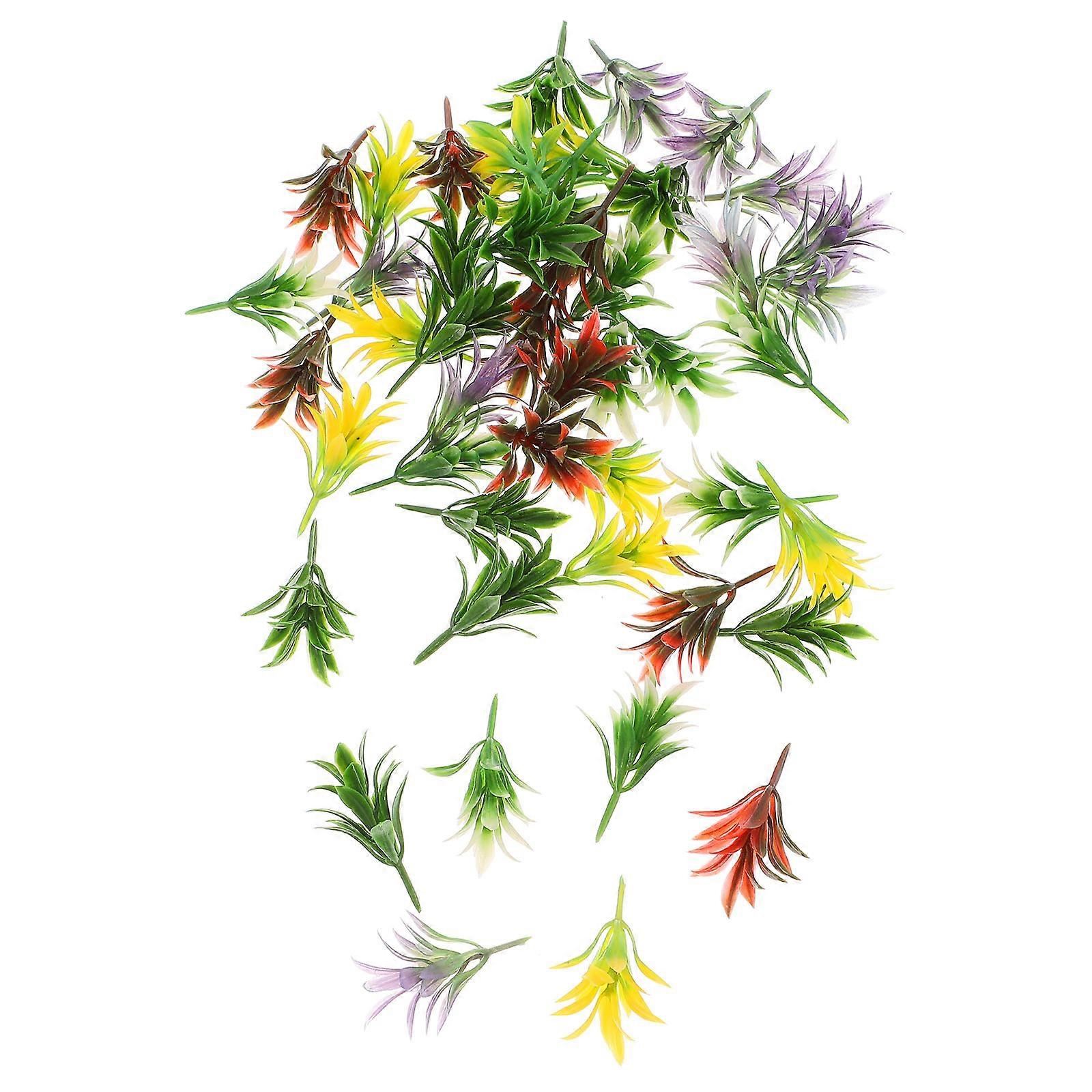 DIY Artificial Plant Clusters for Decor 50Pcs Assorted Color Plastic Models