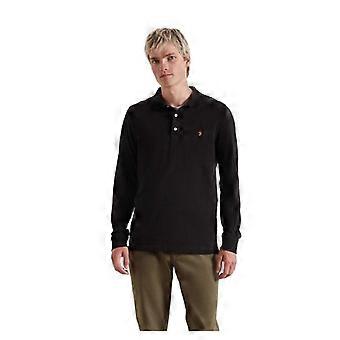 Farah Mens Cotton Blend Long-Sleeved Polo Shirt