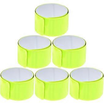 6 stuks Reflector Strips Reflecterende Snap Band Draagbare Polsbandjes voor Fietsen