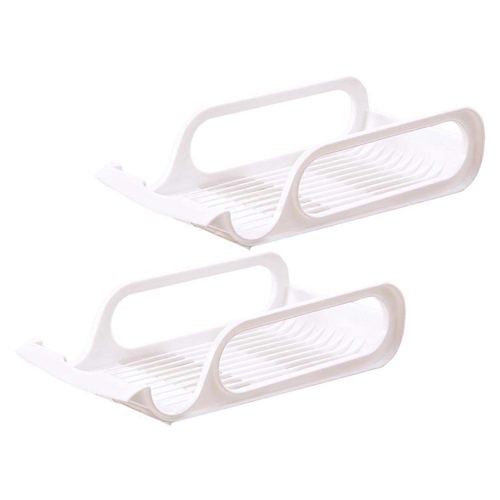 2Pcs Refrigerator Beverage Storage Rack Stackable Beer Vegetable Bowl Holder