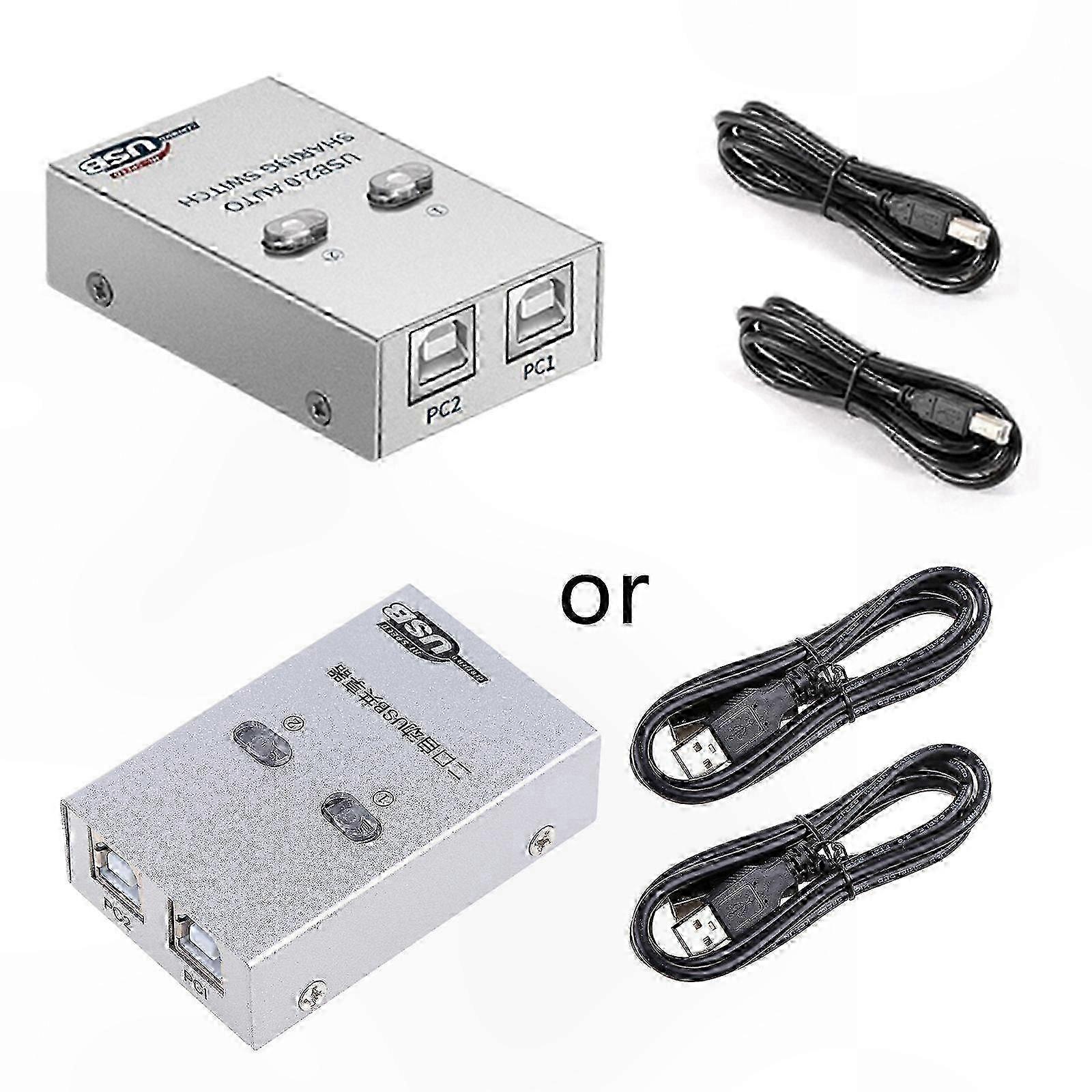 USB 2-Port Auto Switching Hub for Printer Sharing and KVM Splitter Functionality