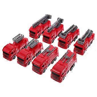 Kids Vehicle Toys 8Pcs Pull-Back Fire Truck Toy Set for Fun Play