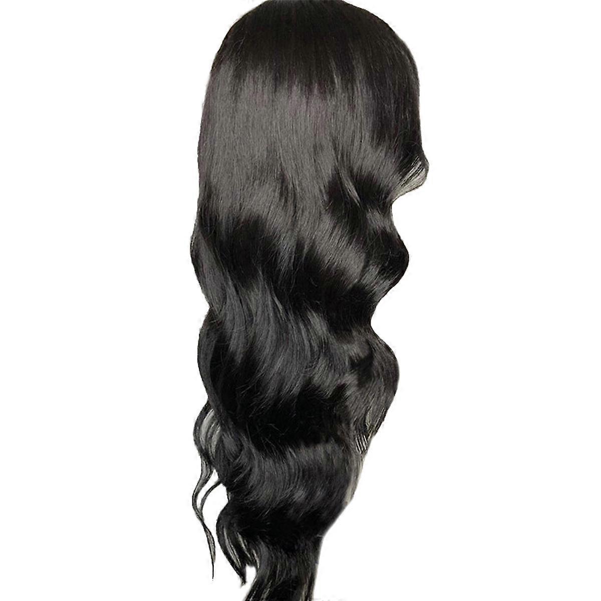 Black wavy big curl wig