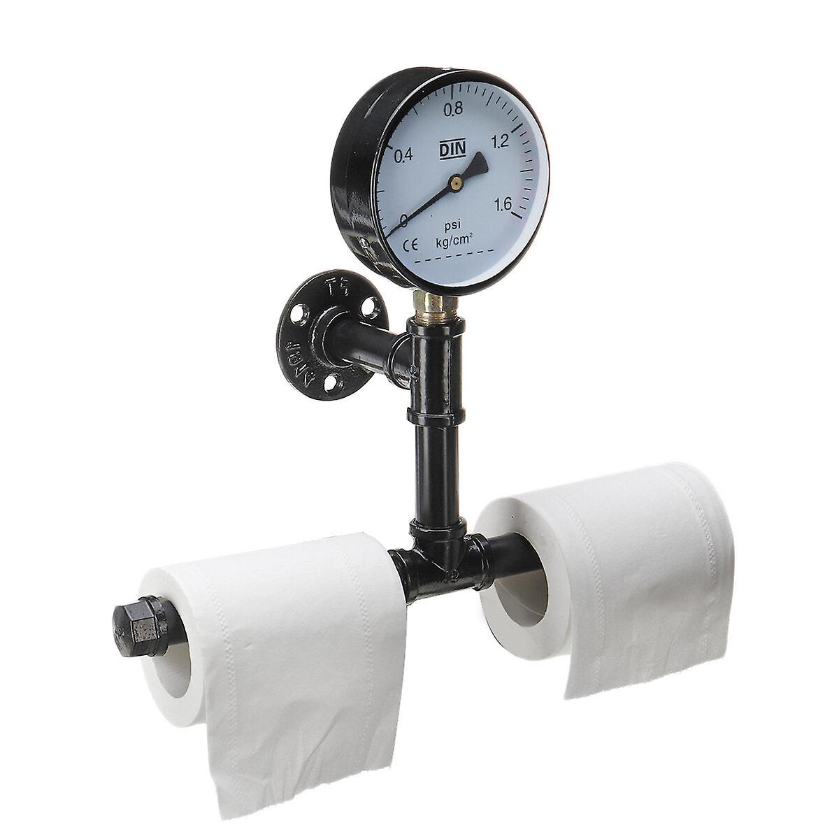 Black Personality Modern Industrial Style American Retro Creative Water Pipe Toilet Paper Rack Paper Towel Rack