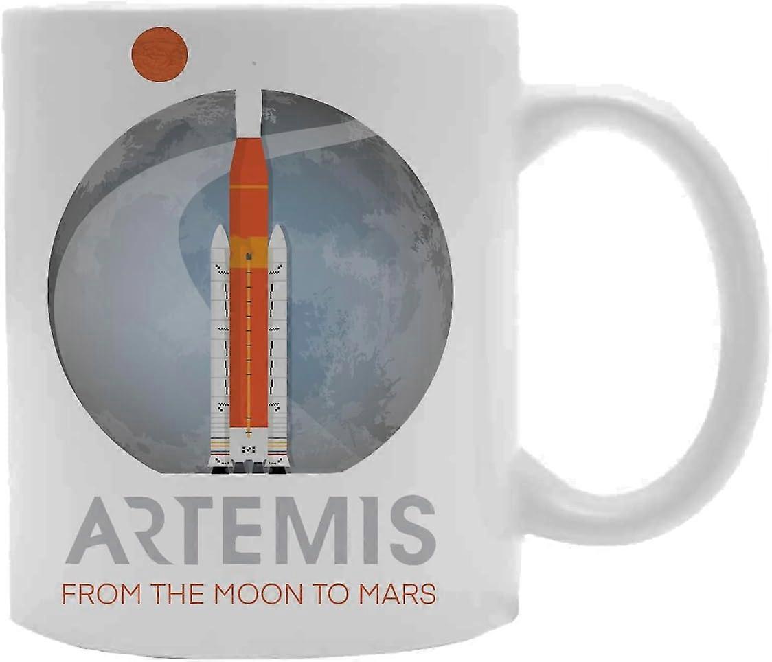 RUIYUE Artemis Space Program White Ceramic Mug Beverage Drinking Cup