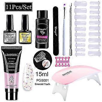 Nail Kit Tools Extension Gel Nail Uv Light Crystal Extension Gel Set For Beginners Full Set