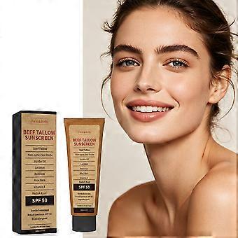 1/2/3 PCS Beef Tallow Sunscreen SPF50 Organic, Gentle Hypoallergenic Mineral Sun Screen with Jojoba Oil Aloe Vera, Hydrating Non-Greasy Sun Protection