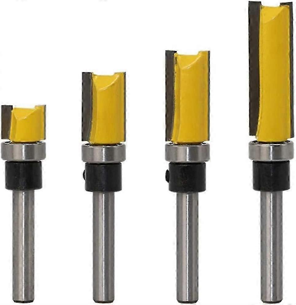 1/2" Diameter Flush Trim Pattern Template Router Bit Set,Pack of 4
