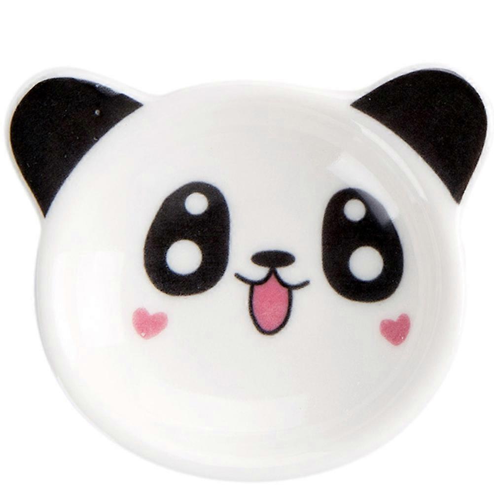 Household Saucer Ceramic Panda Shape for Table Use 4Pcs Set
