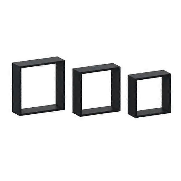 Straight Square Shelves 3 Pack Black