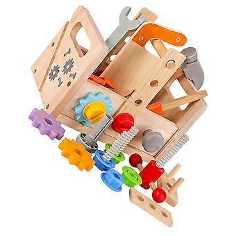 Wooden Toolbox Kids Tool Toy for Interactive Learning 1Set