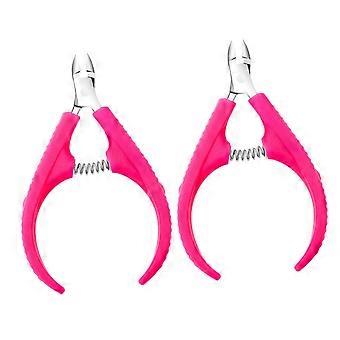 2Pcs Stainless Steel Cuticle Nipper Professional Cuticle Trimmer with Ergonomic Skid Handle for Precise Manicure