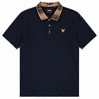 Lyle & Scott poloshirt met tartan kraag, bruin