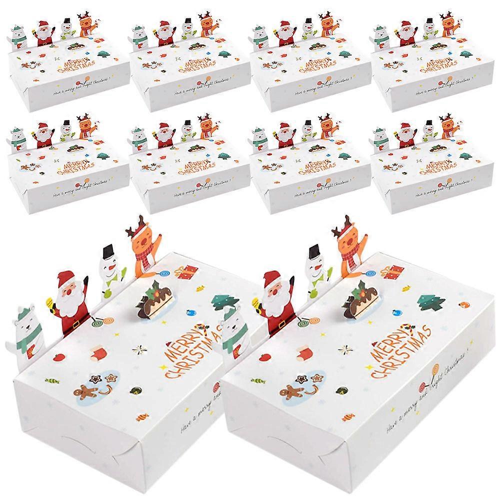 Xmas Candy Box Paper Candy Boxes for Storage Use 10Pcs
