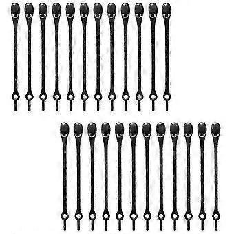 Lazy Shoelaces 24 Pcs Elastic No Tie Laces Waterproof Silicone Fit for Kids Adults Running Shoes Slip On Sneakers Black