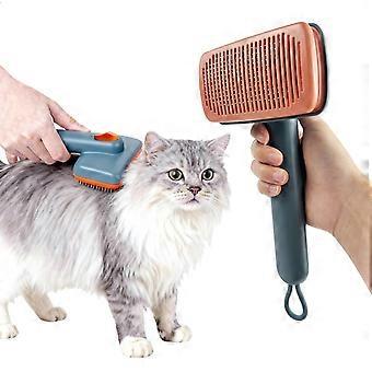 Selvrensende kattebørste til hunde og katte, justerbare kattebørster til indekatte, let at rengøre plejeværktøj til lang- og korthårede kæledyr