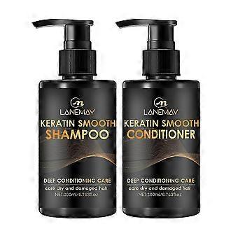 Keratin Shampoo and Conditioner Set, Sulfate-Free Nourishing & Moisturizing for Dry Damaged Curly Straight or Color Treated Hair