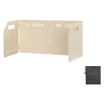 Camp Meal Cooker Screen with Carry Bag, Four Steel Part Side Barrier for Outdoor Cooking Area and Daily Outdoor Use  White