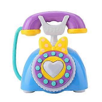 2025 Tosproget musikalsk telefon baby børn pædagogisk udvikling fantasileg legetøj gave (blå)