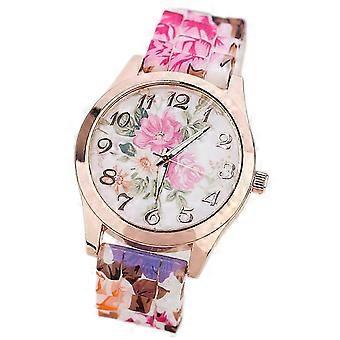Elegant Women's Quartz Watch Floral Dial Stylish Thin Band Accurate Movement For Any Occasion