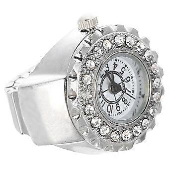 Decorative Finger Ring Women Finger Watch for Decor 2Pcs Silver Style