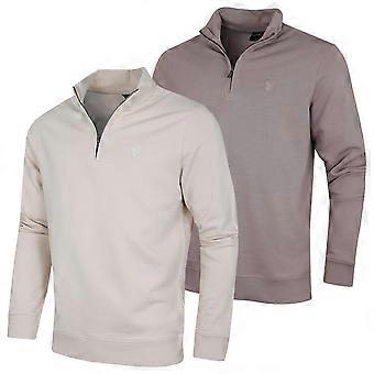 Lyle & Scott Heren Superfine Quarter Zip Katoenen Golftrui met Loopback-achterkant