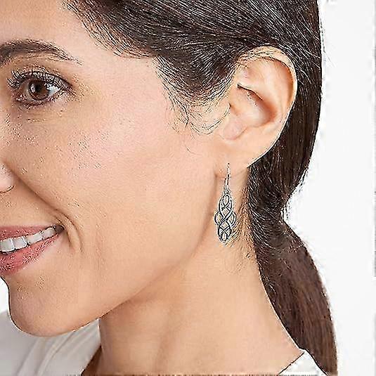 Collection Sterling Silver Oxidized Celtic Knot Dangle Earrings