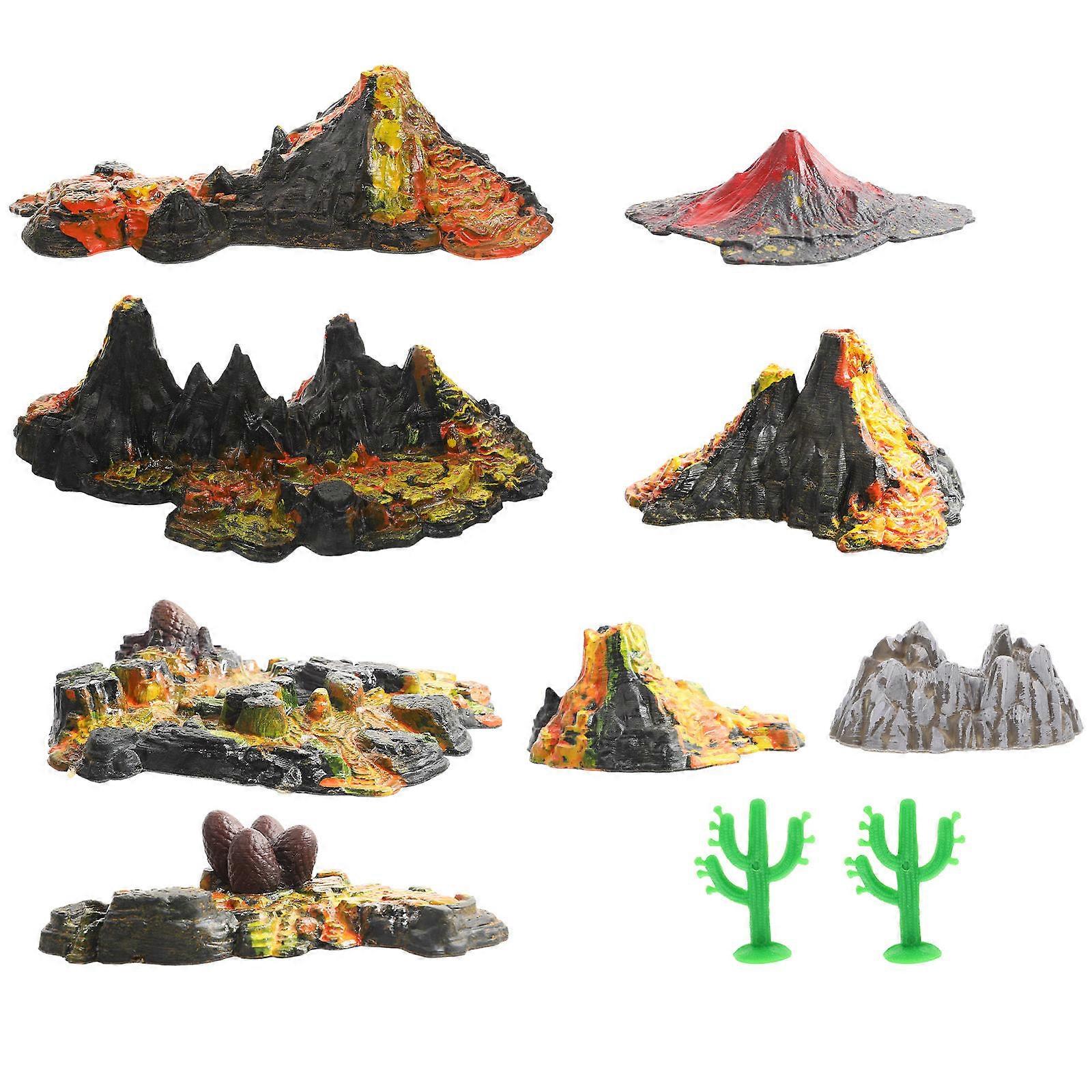 Plastic Volcanic Decor 10Pcs Sand Table Volcano Model for Decoration